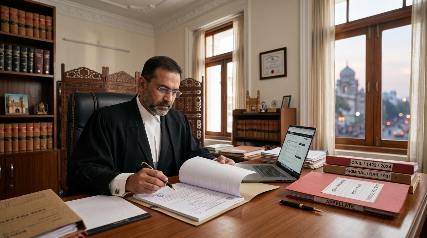 Lawyer reviewing FIR documents for anticipatory bail