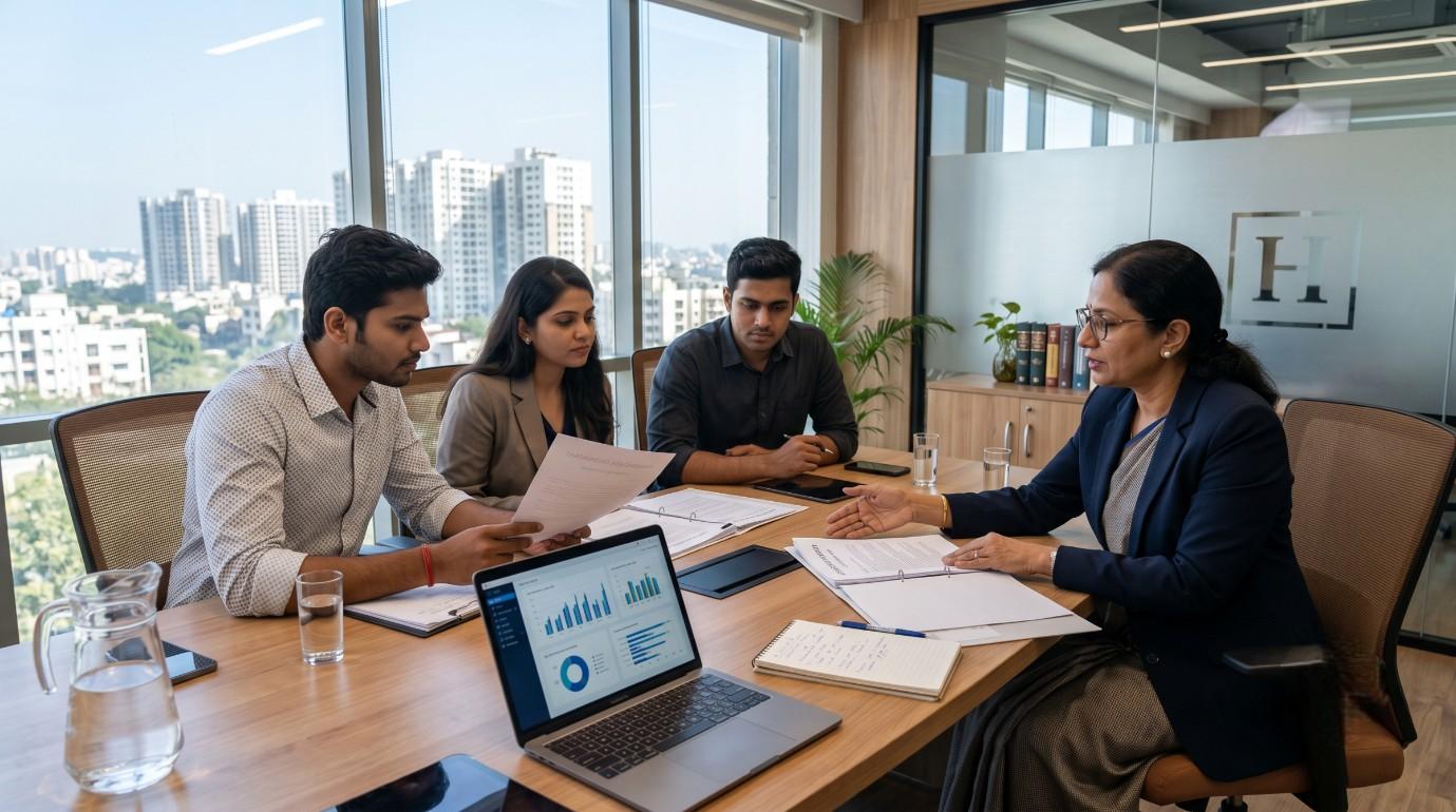 Corporate lawyer advising startup founders on investment documents