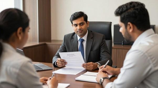 Divorce lawyer in Hyderabad explaining matrimonial legal documents