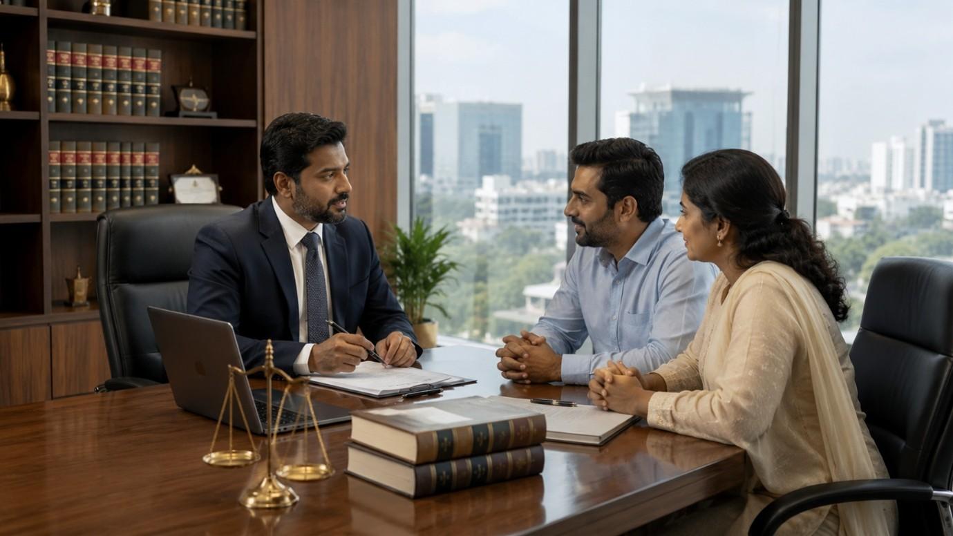 Indian divorce lawyer providing confidential legal consultation