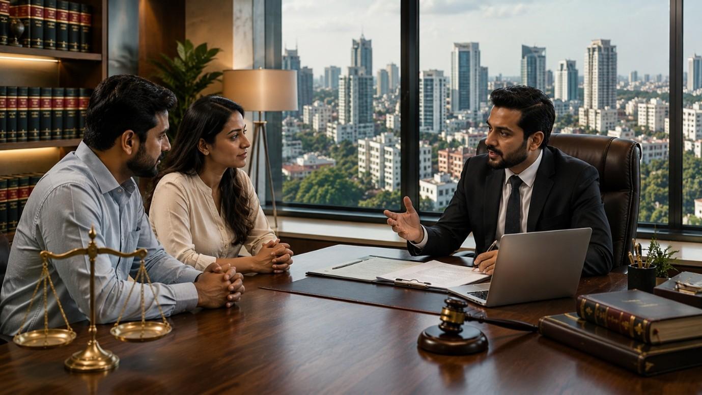 Clients consulting an experienced law firm in Hyderabad