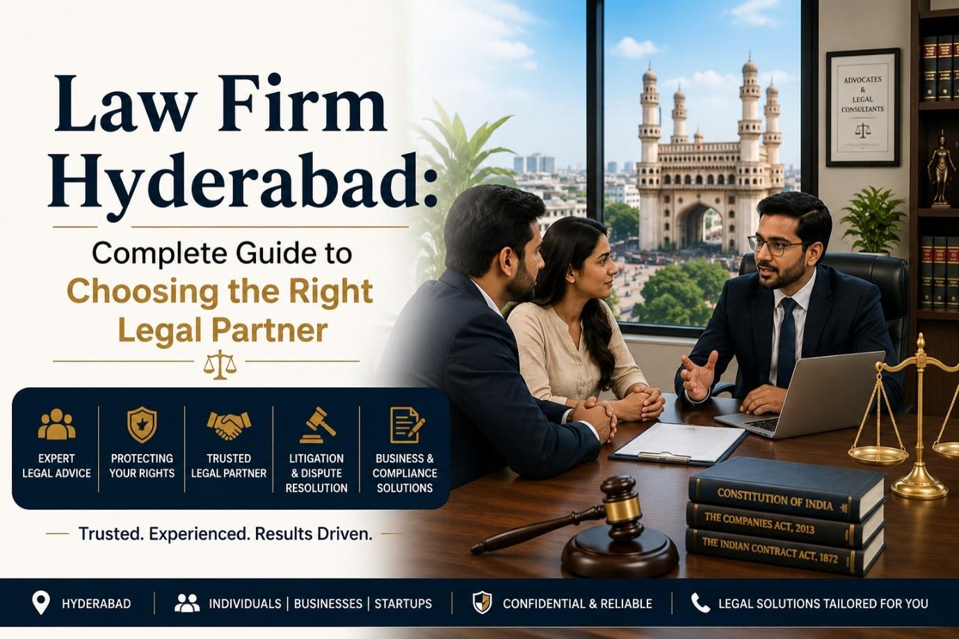 Professional lawyers providing legal consultation at a law firm in Hyderabad